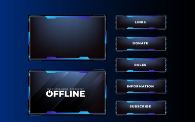Modern streaming screen panel vector