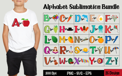 Paquete de sublimación del alfabeto