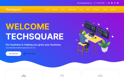 Techsquare — szablon strony internetowej agencji kreatywnej i rozwiązań IT