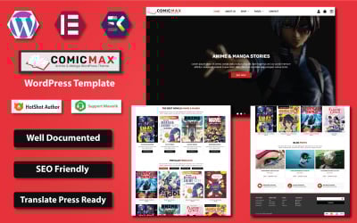 Comic Max – Anime &amp;amp; Manga Verhalen WordPress Elementor-sjabloon