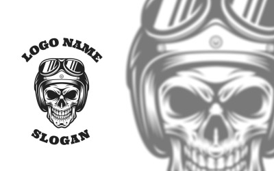 Skull Helmet Graphic Logo Design