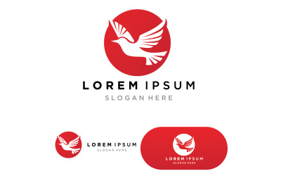 Vogel und Flügel fliegen Falke, Adler, Eule Logo Vektor Icon Design Template v11