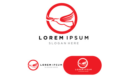 Vogel und Flügel fliegen Falke, Adler, Eule Logo Vektor Icon Design Vorlage v46