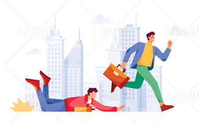 Business Competition Marathon Vector Illustration