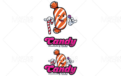 Ilustracja wektorowa maskotka sklep ze słodyczami