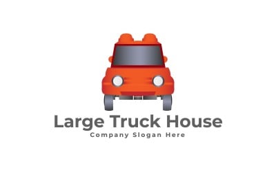 Nagy teherautó-ház logósablon