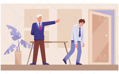 Avskedad från arbete kontorsarbetare vektorillustration