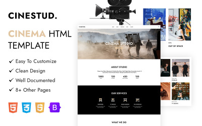 Cinestud – mozi és film HTML5 webhelysablonja