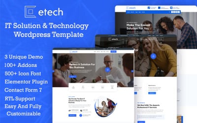 Etech - Tema de WordPress para soluciones y tecnología de TI