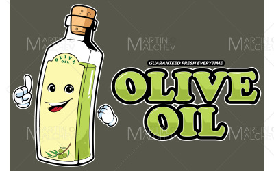 Illustration vectorielle de mascotte d&amp;#39;huile d&amp;#39;olive