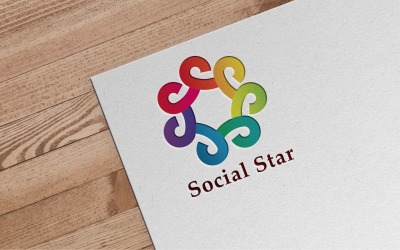 Modelo de logotipo digital de estrela social