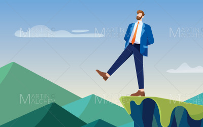 Over the Edge 2 Vector Illustration