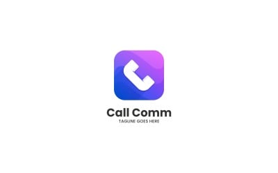 Call Com Gradient Logo Design