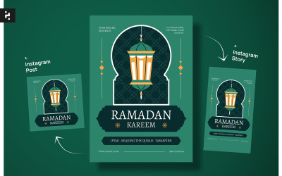 Egyszerű zöld Ramadan Kareem Flyer