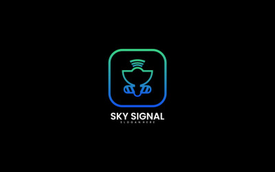 Gökyüzü Sinyali Degrade Logo Şablonu