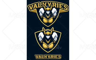 Ilustración de vector de mascota de equipo Valkyries