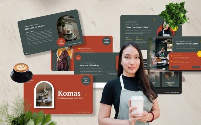 Komas - 咖啡店主题演讲模板