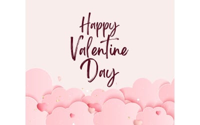 Carte postale de la Saint-Valentin et bannière de médias sociaux