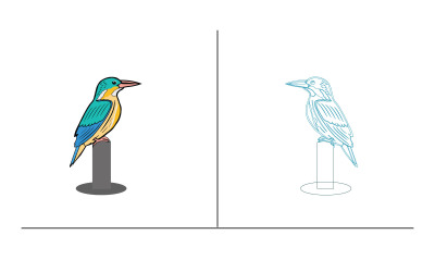 Кольоровий повноводний птах шаблон логотипу