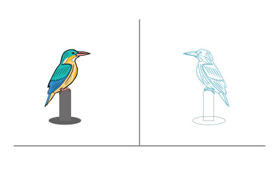 Modèle de logo d&amp;#39;oiseau d&amp;#39;eau en couleur