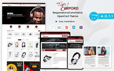 Earpords - Modello Opencart per vendere auricolari, Airpods, cuffie, Bluetooth e cinturini per il collo