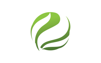 Green leaf logo icon  ecology element V10