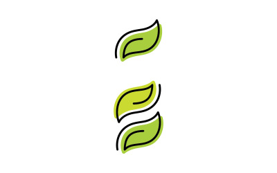 Green leaf logo icon  ecology element V1