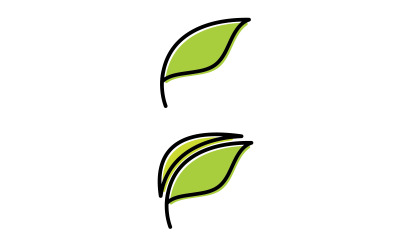 Green leaf logo icon  ecology element V2