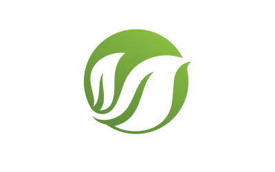 Grünes Blatt Logo Symbol Ökologieelement V5