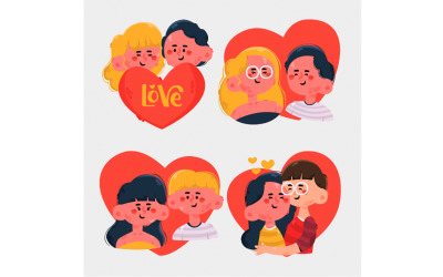 Handgezeichnete Valentinstag-Paar-Illustration