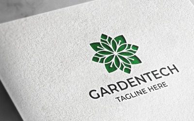 Modelo de logotipo de tecnologia de jardim