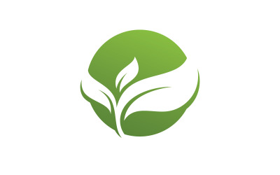 Zielony liść logo ikona ekologia element V6