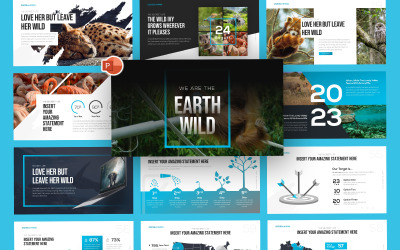 Aarde Natuur en dieren in het wild Sjablonen PowerPoint presentatie