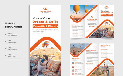 Brochure à trois volets du planificateur de vacances