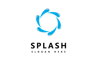 Fala wody Splash symbol i ikona Logo szablon wektor V4