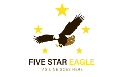Femstjärnig Eagle Logotyp Mall - Eagle Logotyp