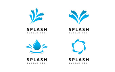 Onda de água Splash símbolo e ícone Logo Template vector V13