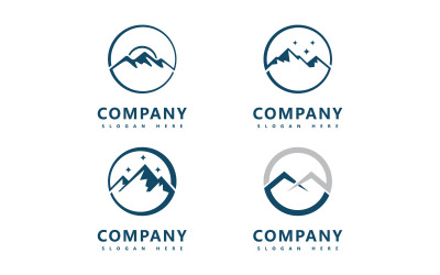 Plantilla de vector de diseño de icono de logotipo de montaña V15