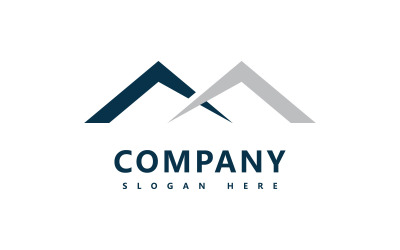 Plantilla de vector de diseño de icono de logotipo de montaña V2