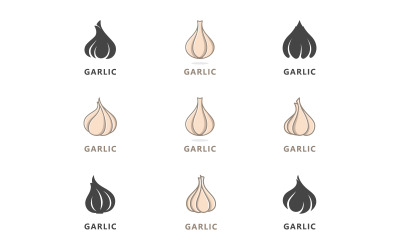 Sarımsak logosu ikon vektör çizimi V15