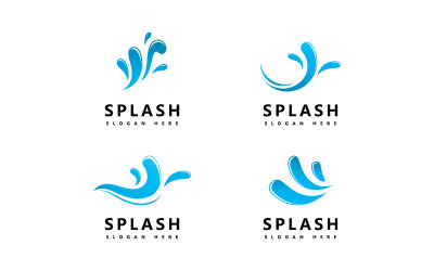 Símbolo de salpicadura de onda de agua e icono Plantilla de logotipo vector V15