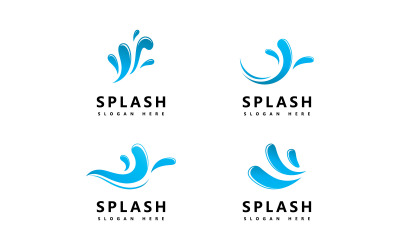 Simbolo e icona Splash dell&amp;#39;onda d&amp;#39;acqua Logo Template vector V15