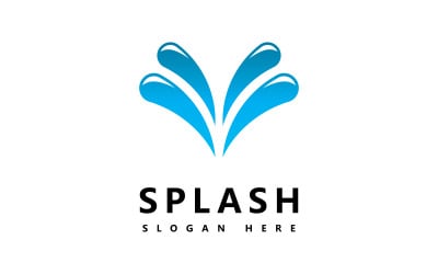 Simbolo e icona Splash dell&amp;#39;onda d&amp;#39;acqua Logo Template vector V2