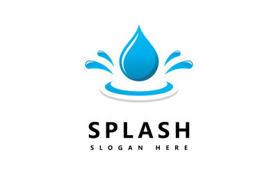 Simbolo e icona Splash dell&amp;#39;onda d&amp;#39;acqua Logo Template vector V3