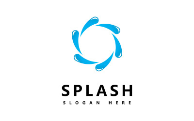 Simbolo e icona Splash dell&amp;#39;onda d&amp;#39;acqua Logo Template vector V4