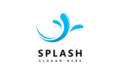 Simbolo e icona Splash dell&amp;#39;onda d&amp;#39;acqua Logo Template vector V6