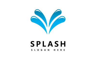 Vague d&amp;#39;eau Splash symbole et icône Logo Template vecteur V2