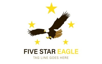 Vijf sterren Eagle-logo sjabloon - Eagle-logo