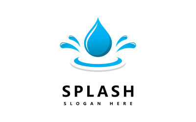 Víz hullám Splash szimbólum és ikon logó sablon vektor V3