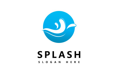 Watergolf Splash-symbool en pictogram Logo Template vector V10